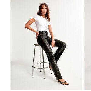 Abercrombie 90s Straight Ultra High Rise faux leather pants 23